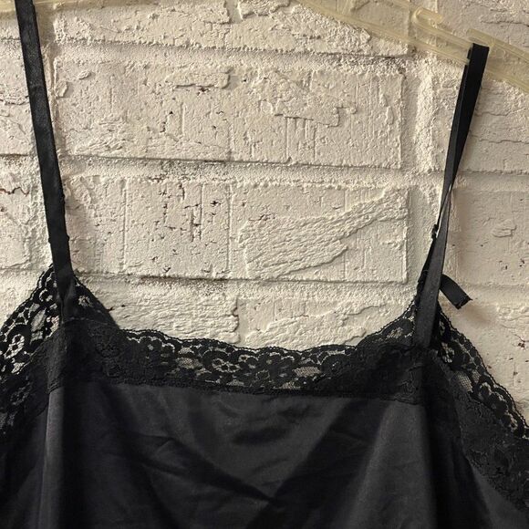 Vintage Nylon Black Lace Camisole Slip M - Picture 8 of 10